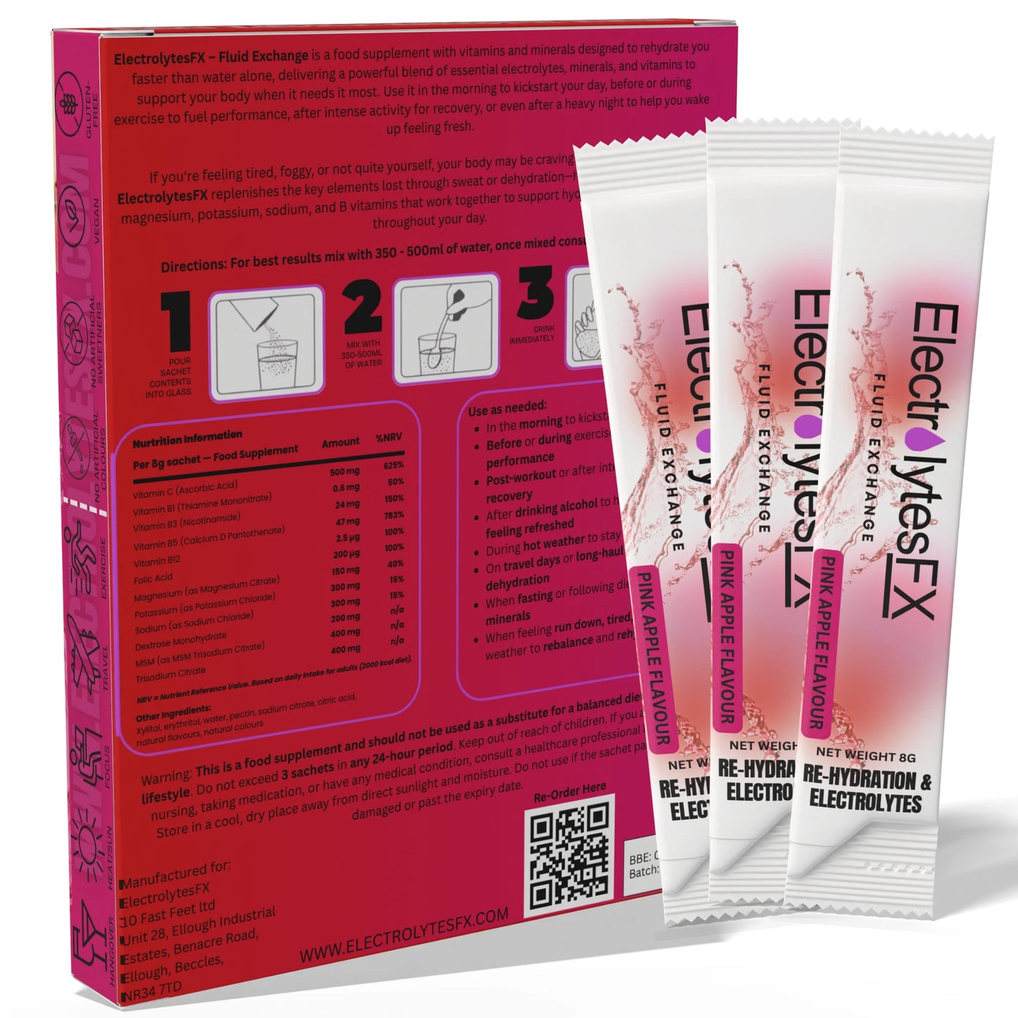 Pink Apple Electrolyte Sachets