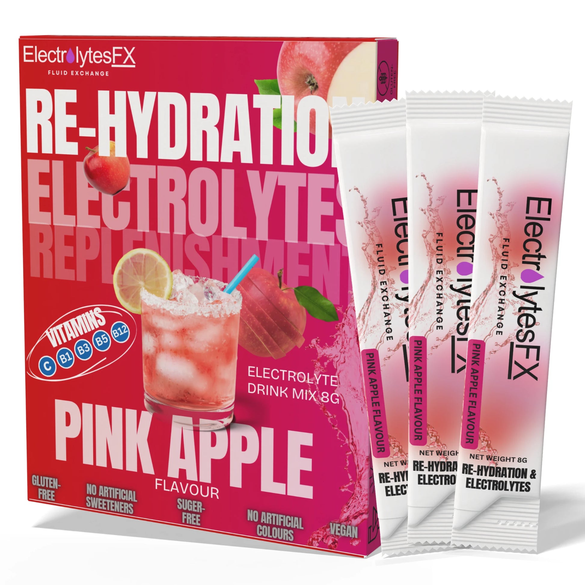 Electrolytes FX Pink Apple Flavour 12 Sachets