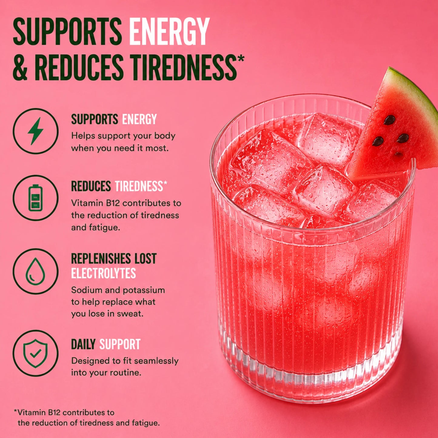 Electrolytes FX Watermelon Flavour Supports Energy and Reduces Tiredness